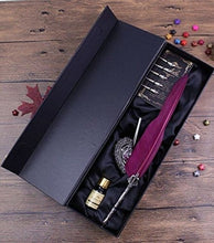 Load image into Gallery viewer, Amitra Feathered Metal Nibbed Calligraphy Pen Set (NEW from Devi)